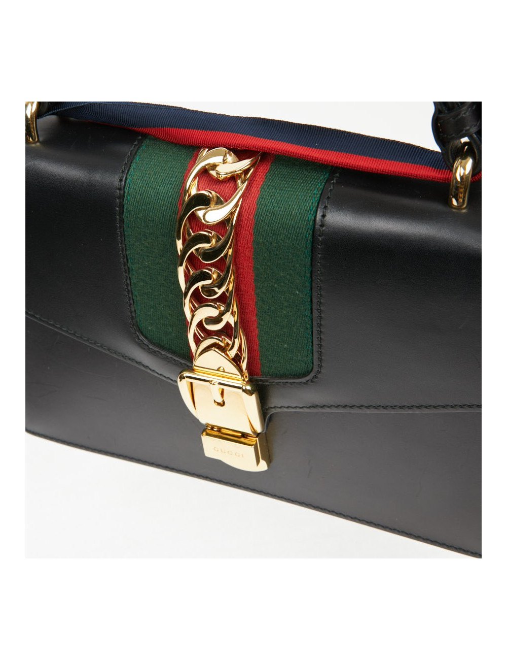 Sac à main Sylvie GUCCI  TM cuir lisse noir