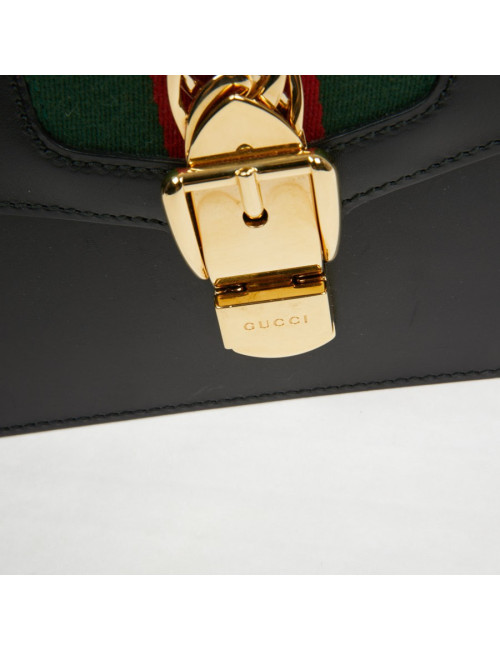 Sac à main Sylvie GUCCI  TM cuir lisse noir