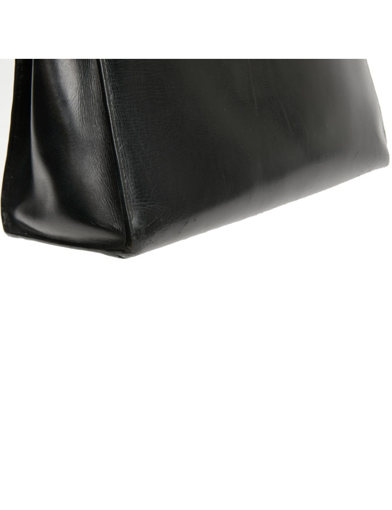 Sac cuir box noir HERMES Kelly 32