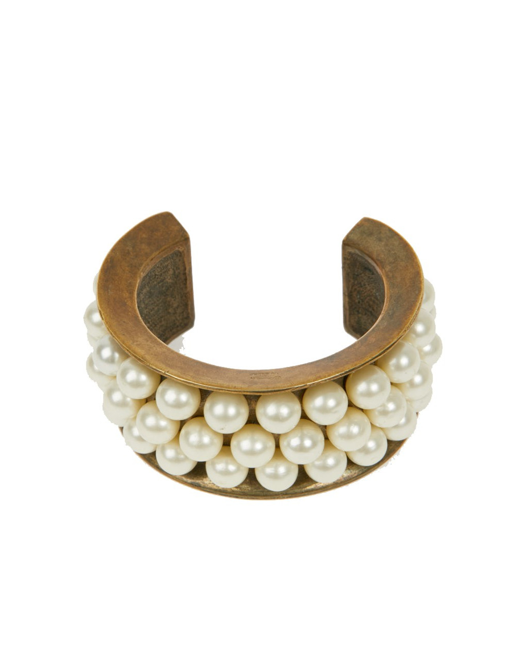 Manchette CHANEL rigide perles nacrées