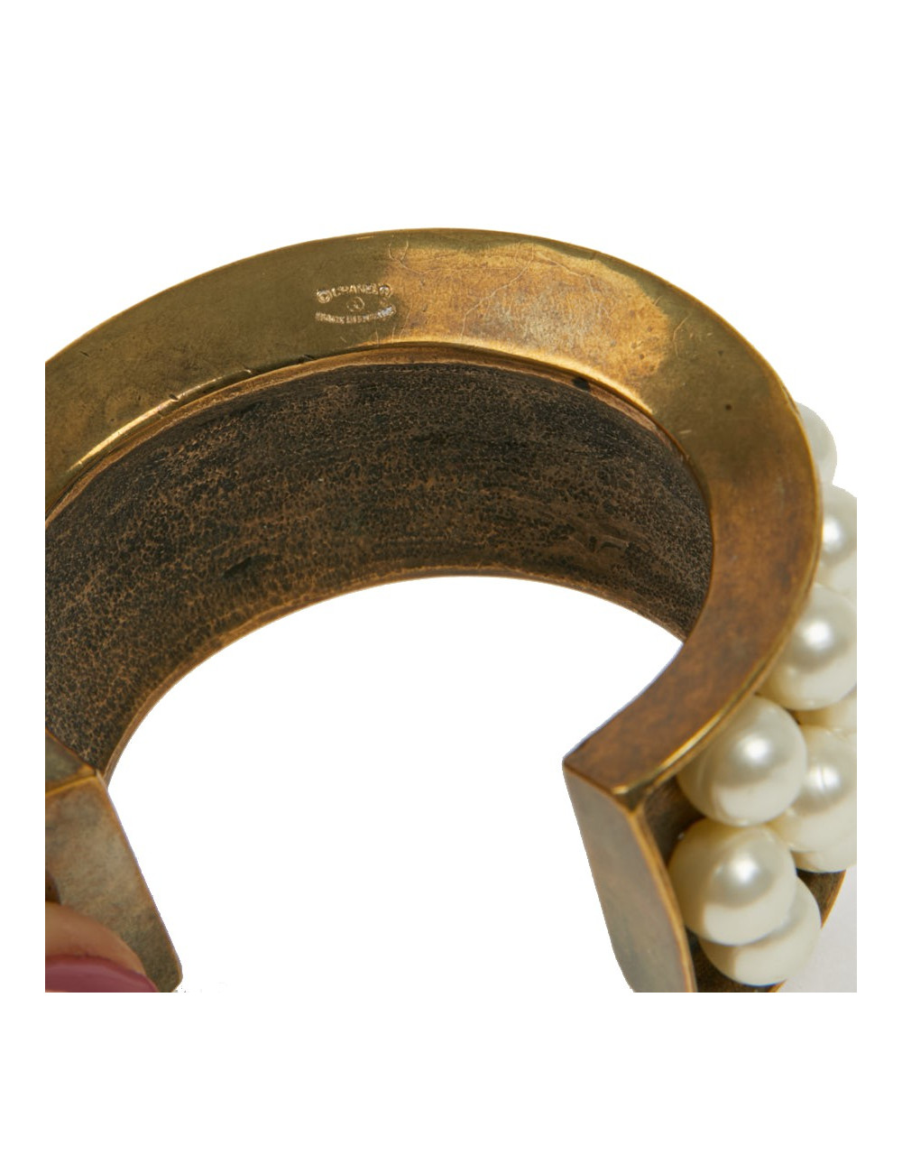 Manchette CHANEL rigide perles nacrées