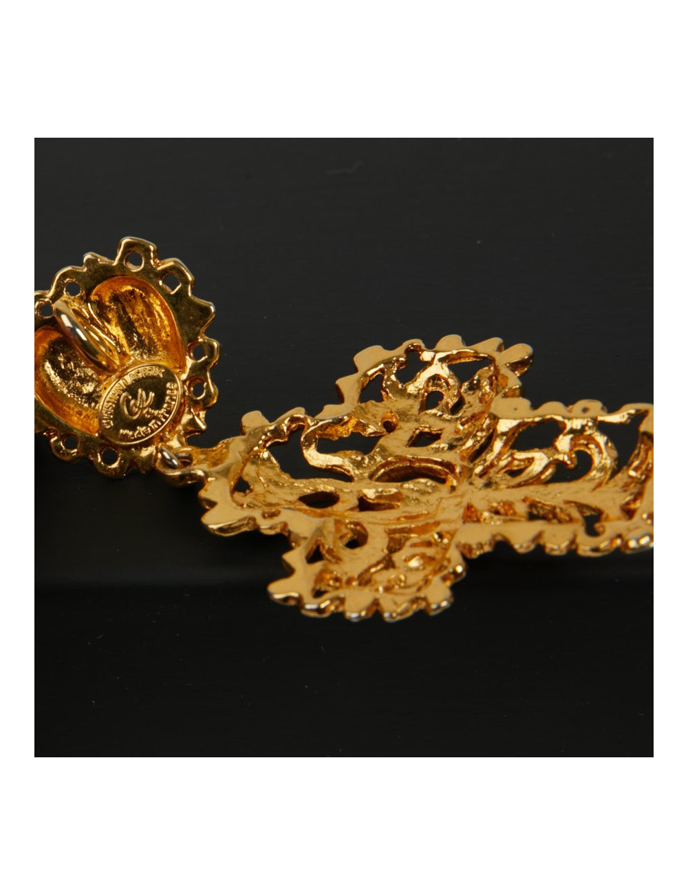 Pendentif CHRISTIAN LACROIX Vintage coeur et croix