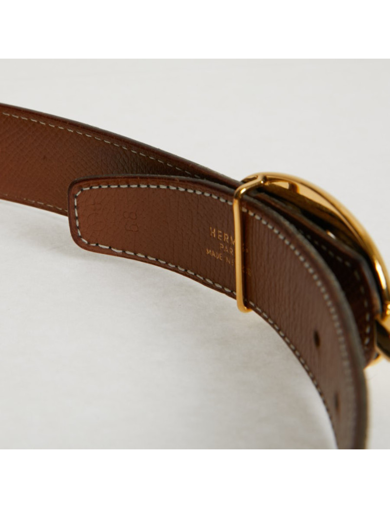 Ceinture HERMES T 88 réversible noire et gold