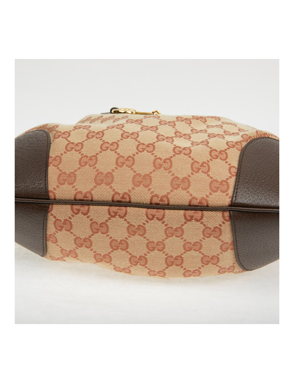 Sac Gucci Horsebit 1955 toile monogramme beige et rose