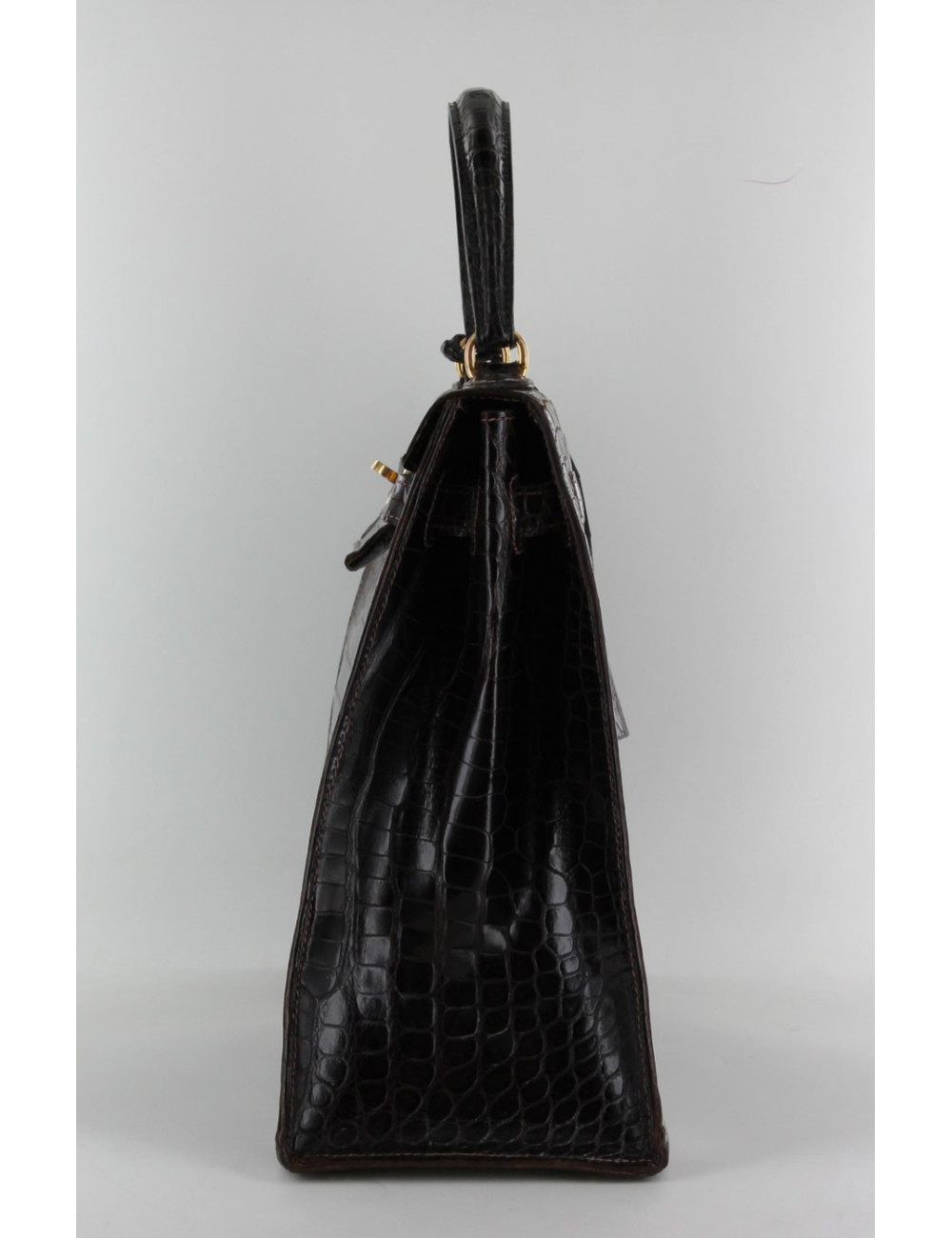 Kelly 35 HERMÈS crocodile porosus marron vintage