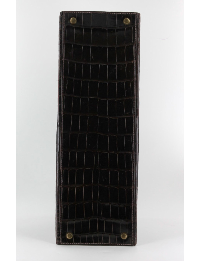 Kelly 35 HERMÈS crocodile porosus marron vintage