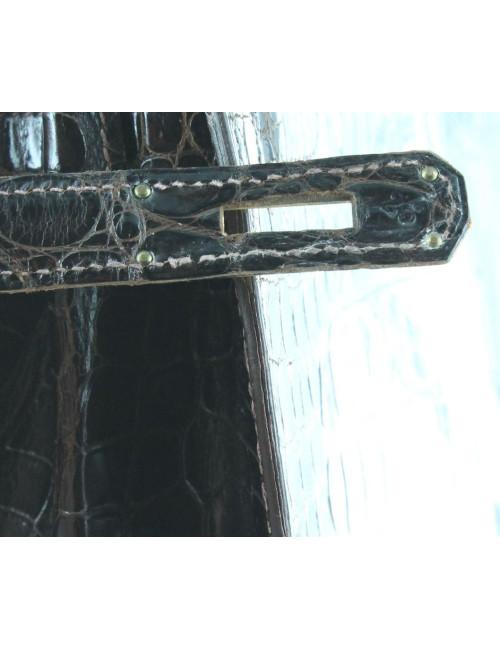 Kelly 35 HERMÈS crocodile porosus marron vintage