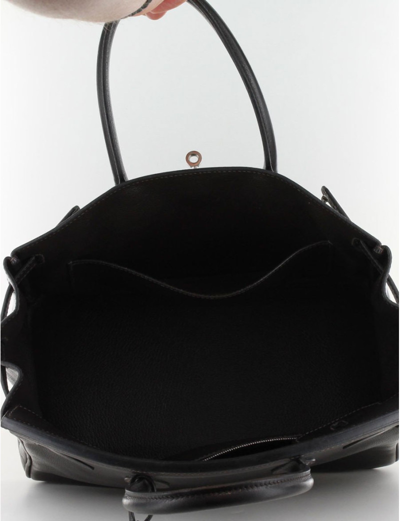 Birkin 30 HERMES swift chocolat, bijouterie palladium