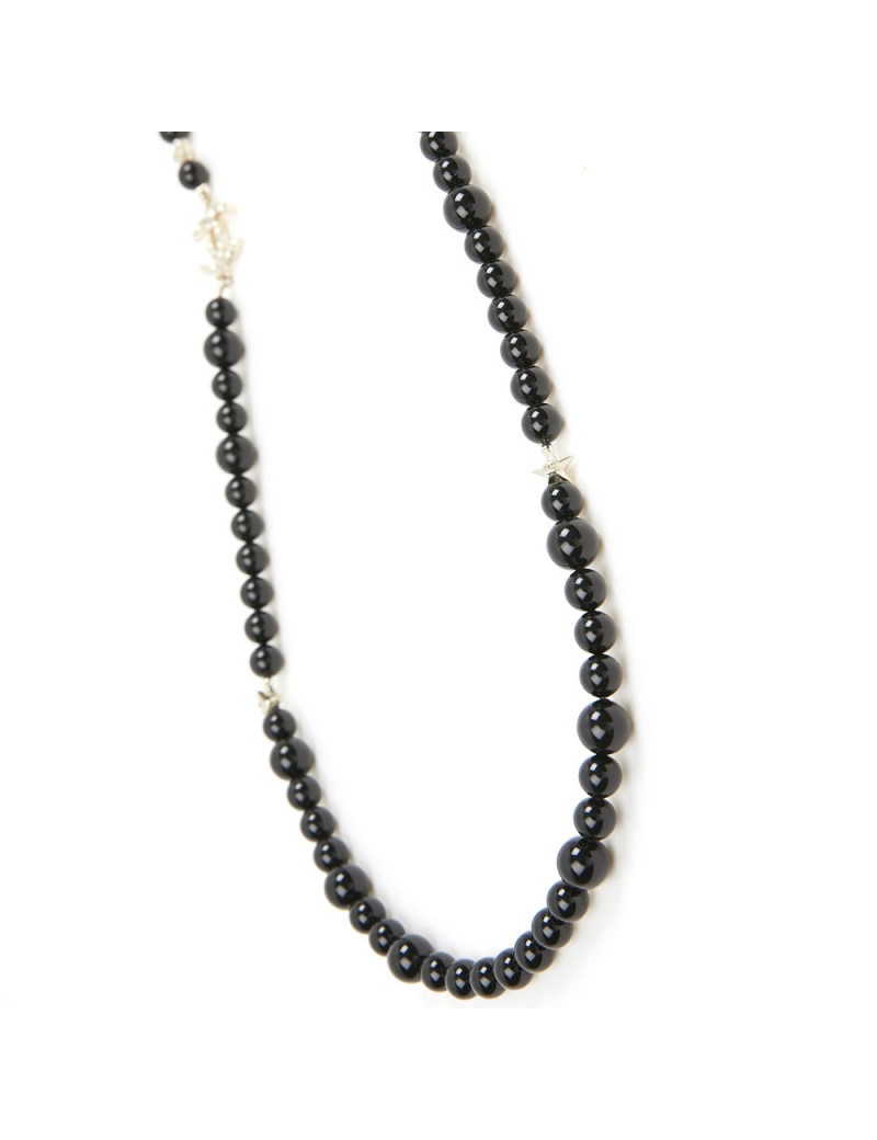 Sautoir CHANEL perles noires