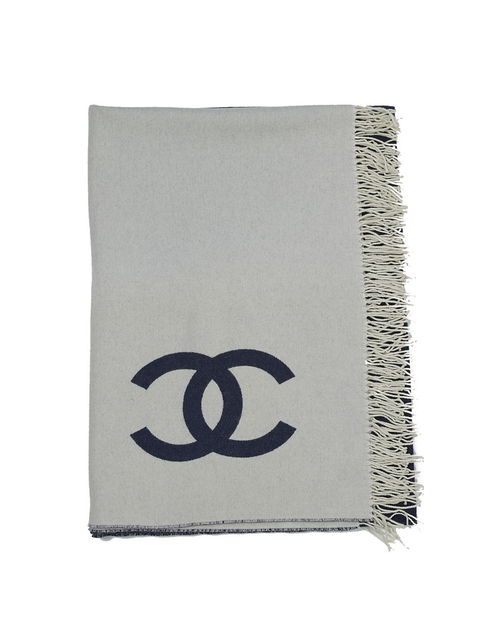 Plaid CHANEL bicolore laine et cachemire