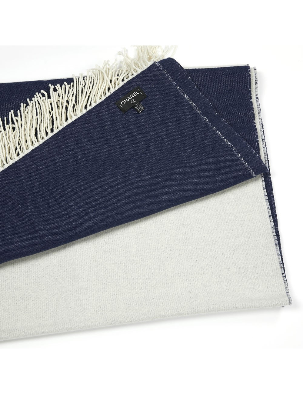 Plaid CHANEL bicolore laine et cachemire