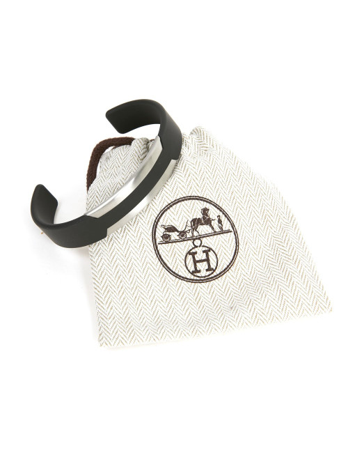 HERMES Rigid Men Bracelet in Two-ton Metal