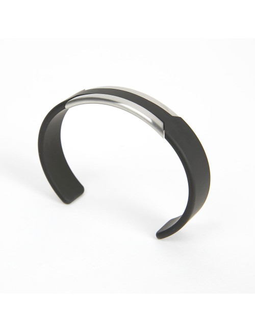 HERMES Rigid Men Bracelet in Two-ton Metal