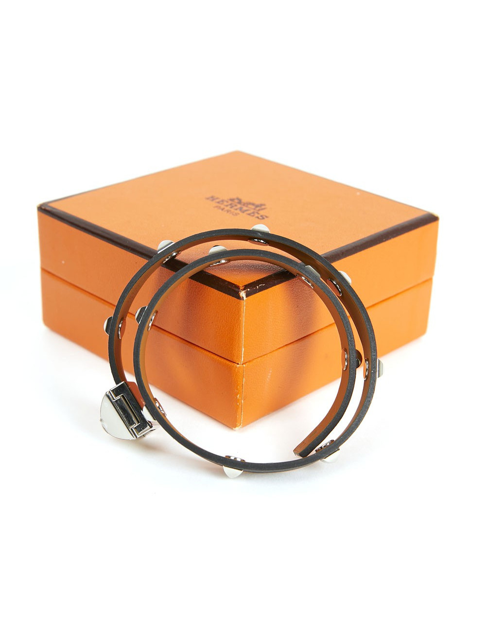 Bracelet cuir Medor HERMÈS Infini clouté double tour 