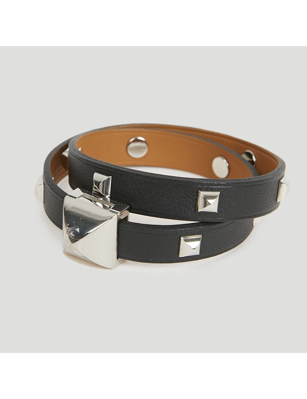 Bracelet cuir Medor HERMÈS Infini clouté double tour 