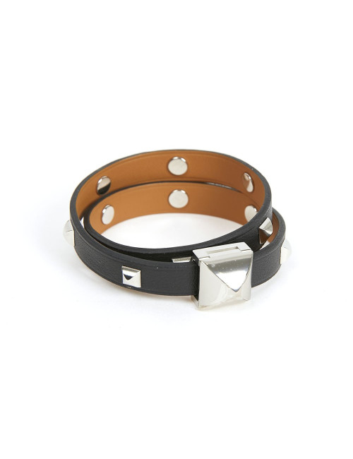 Bracelet cuir Medor HERMÈS Infini clouté double tour 