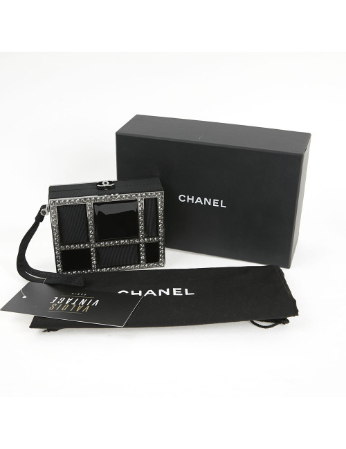 Minaudière CHANEL piqué noir strass