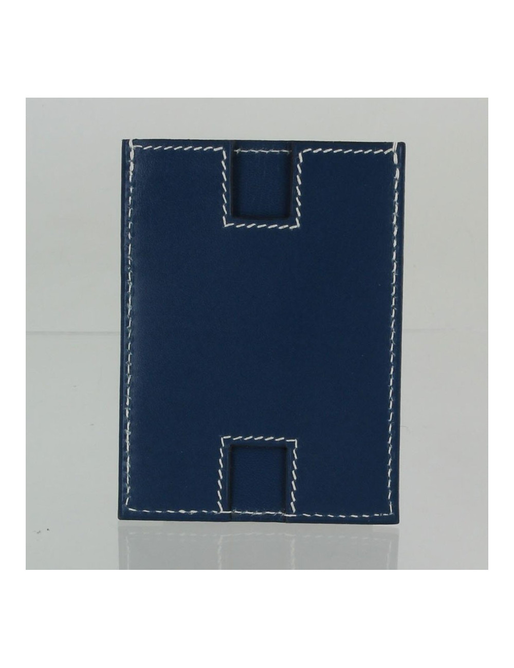 Porte-cartes de crédit  H  HERMES cuir lisse bleu