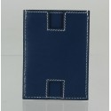 Porte-cartes de crédit H HERMES cuir lisse bleu