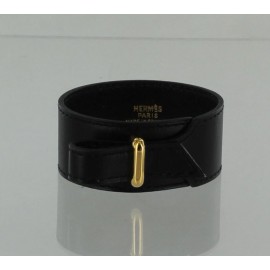 T M Black smooth leather HERMÈS bracelet