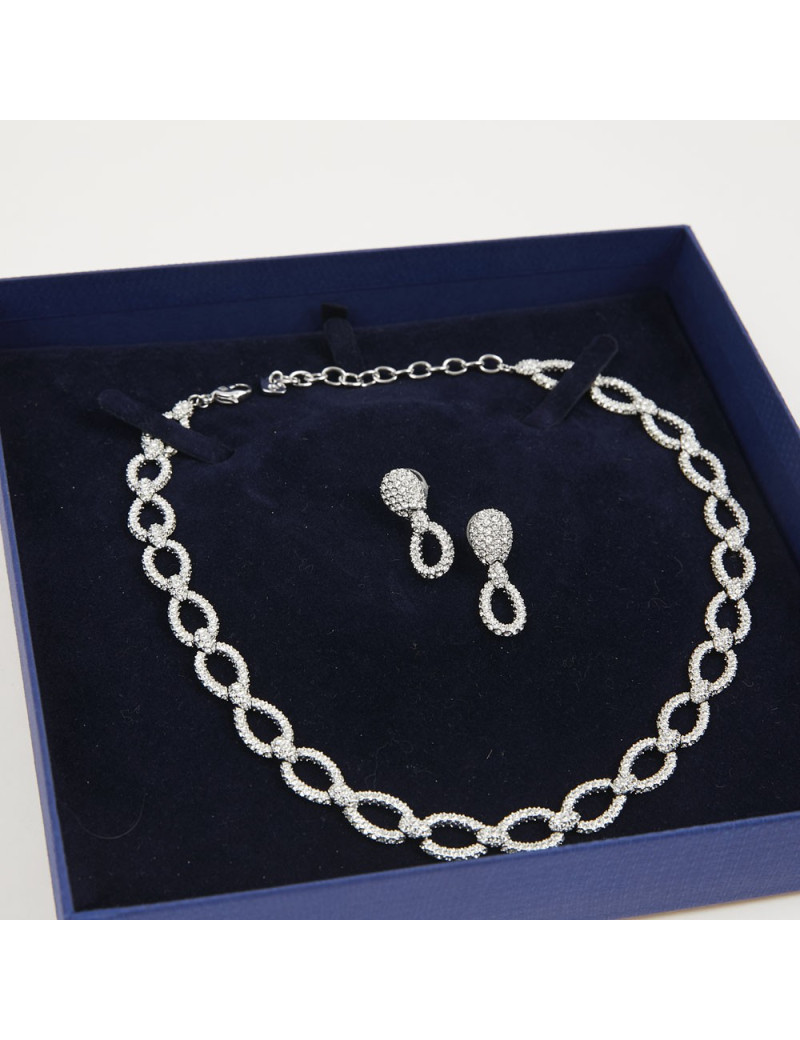 Parure SWAROVSKI ras de cou et boucle d'oreilles