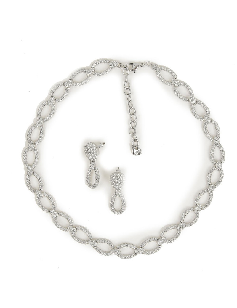 Parure SWAROVSKI ras de cou et boucle d'oreilles
