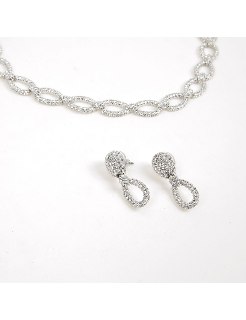 Parure SWAROVSKI ras de cou et boucle d'oreilles