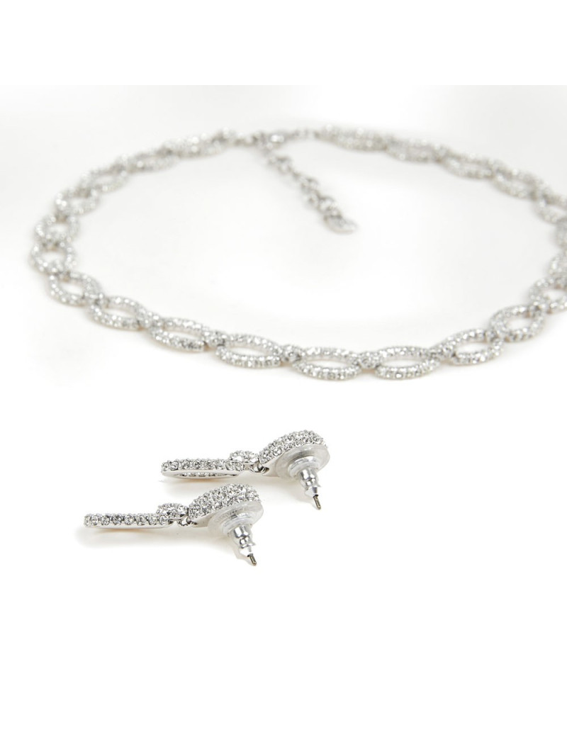 Parure SWAROVSKI ras de cou et boucle d'oreilles