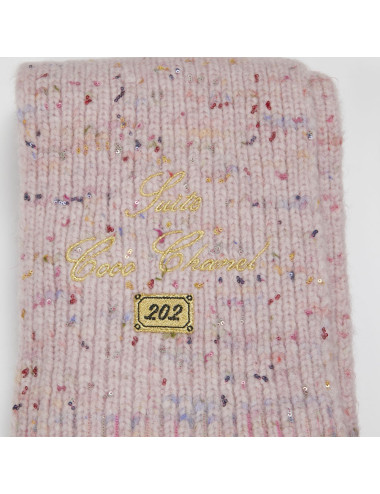 CHANEL pink scarf and matching beanie 2
