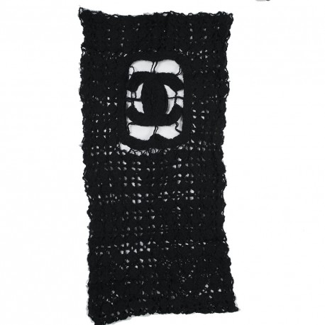 Etole CHANEL tricotée en laine noire