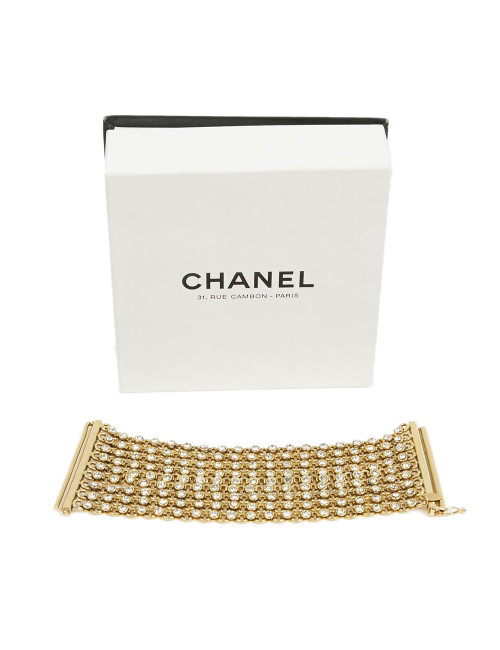 Bracelet multirangs CHANEL doré et brillants