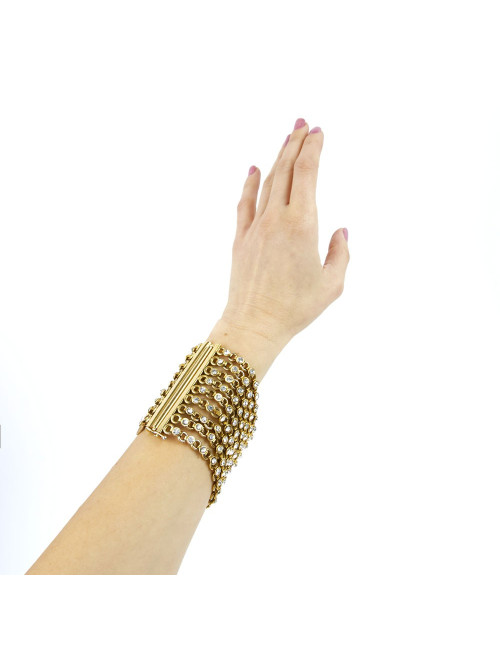 Bracelet multirangs CHANEL doré et brillants