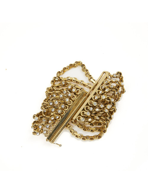 Bracelet multirangs CHANEL doré et brillants