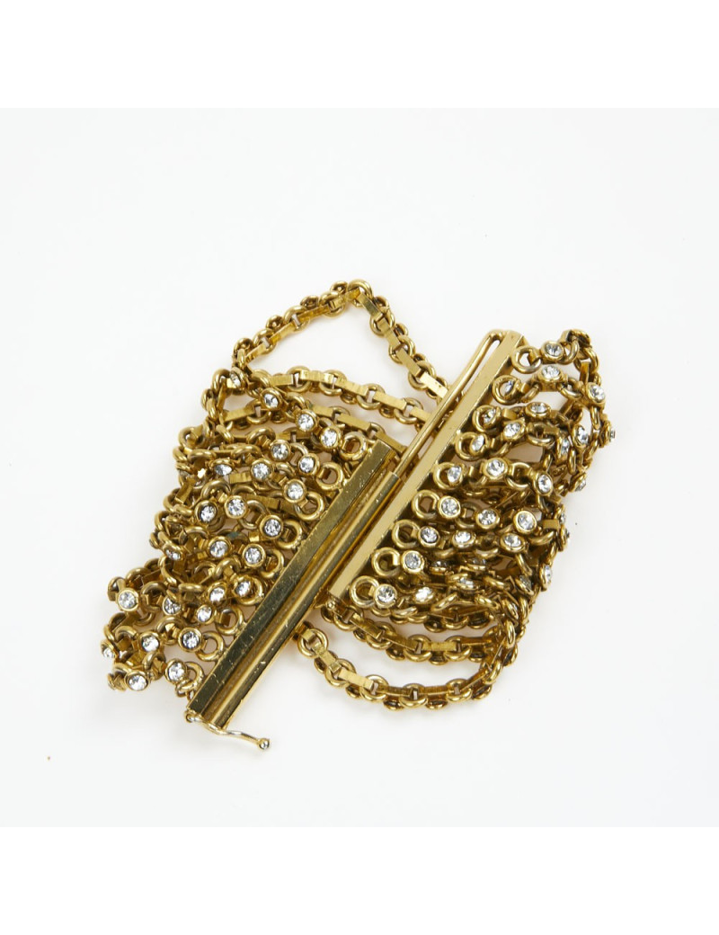 Bracelet multirangs CHANEL doré et brillants
