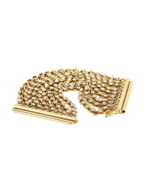Bracelet multirangs CHANEL doré et brillants