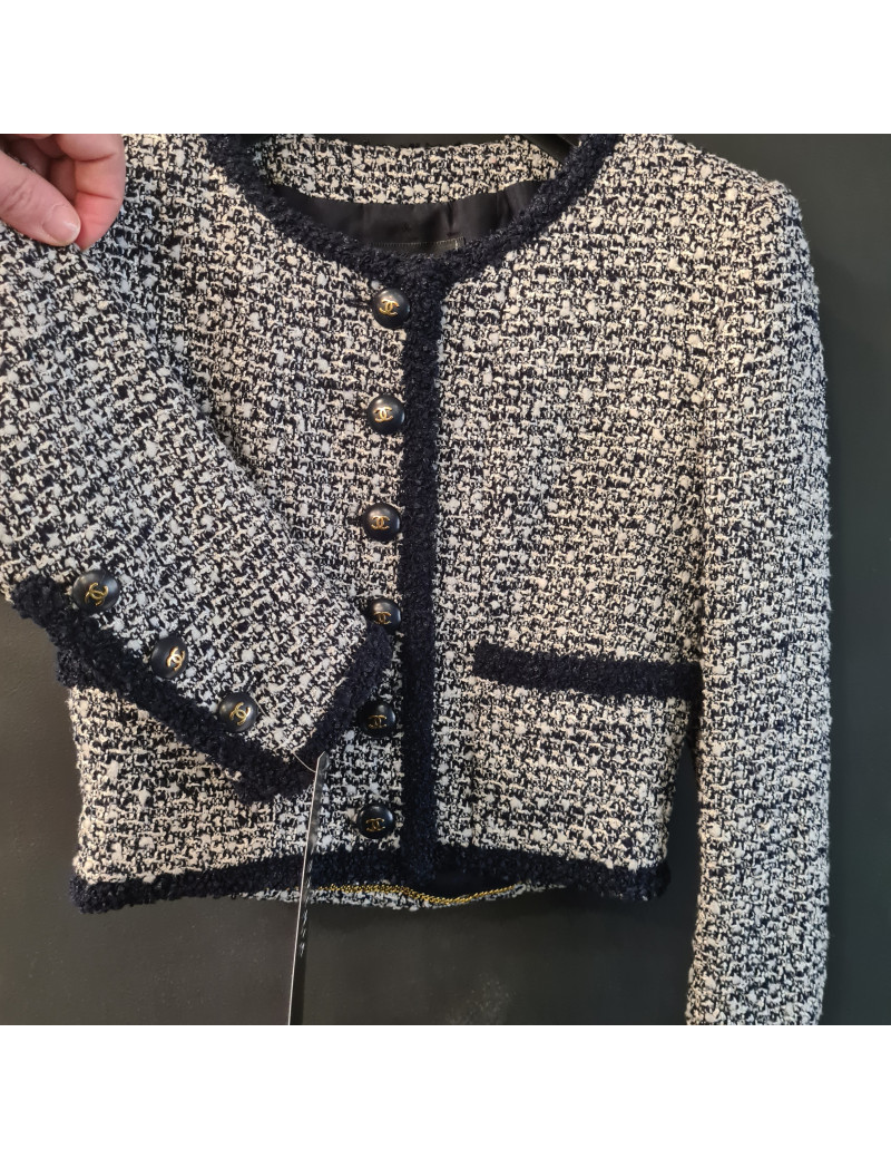 Veste courte CHANEL T 38 tweed