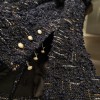 Veste T34 CHANEL en tweed bleu et noir avec fils argenté et doré