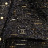Veste T34 CHANEL en tweed bleu et noir avec fils argenté et doré