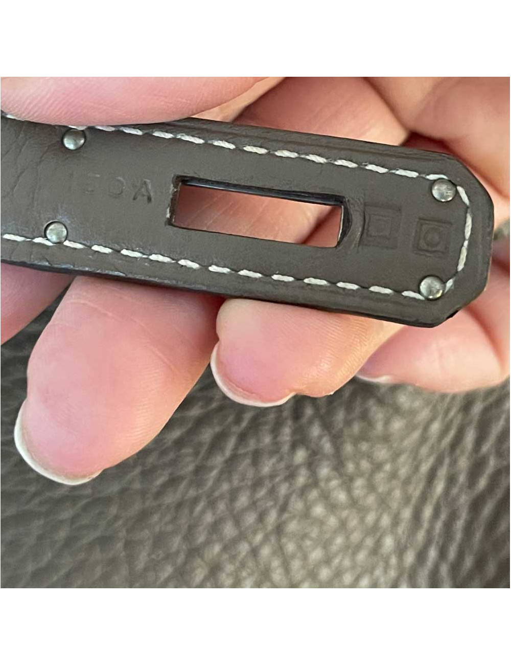 Birkin 40 étoupe cuir grainé