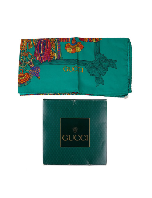 Foulard GUCCI vert motif embrasses