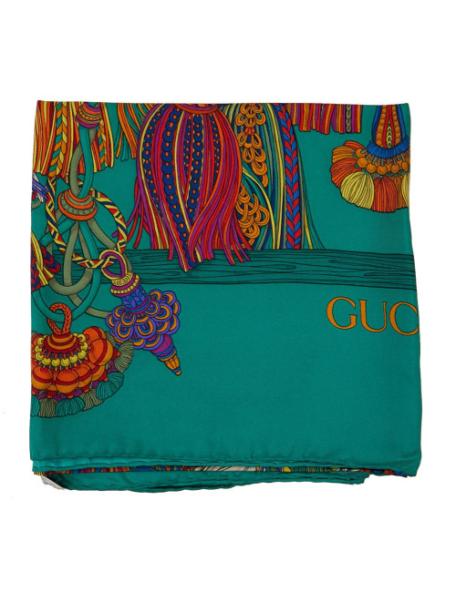 Foulard GUCCI vert motif embrasses