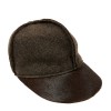 CHANEL Cap in Brown Boiled Wool and Pony Hair