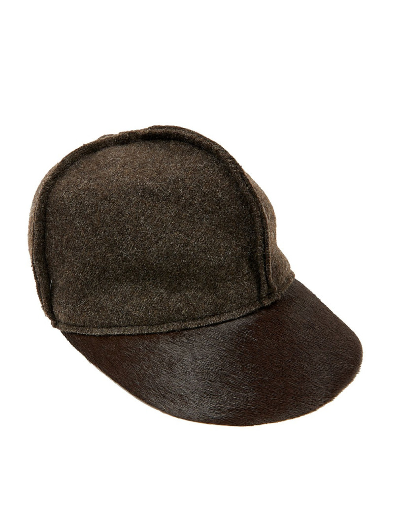 Casquette CHANEL laine bouillie marron et poulain