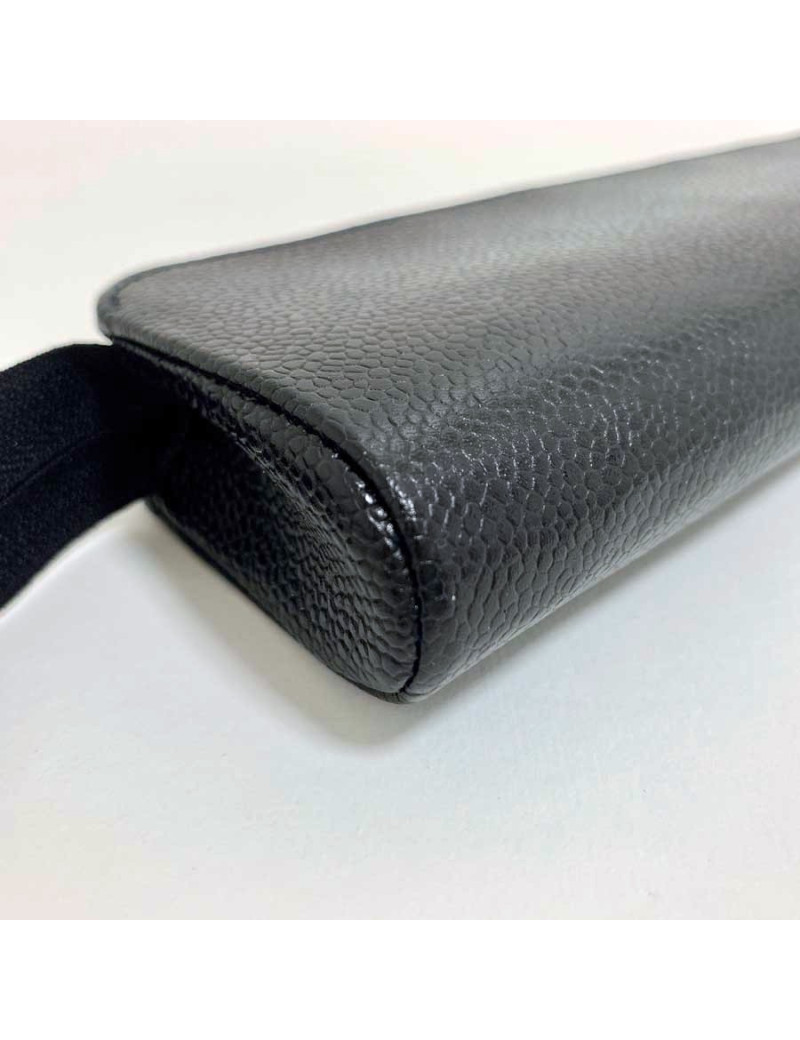 CHANEL black caviar leather case