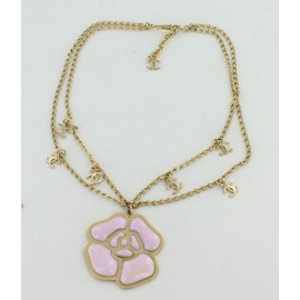 Pink camelia CHANEL necklace