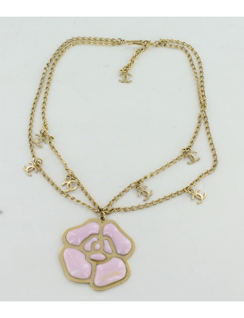 Collier camélia CHANEL rose