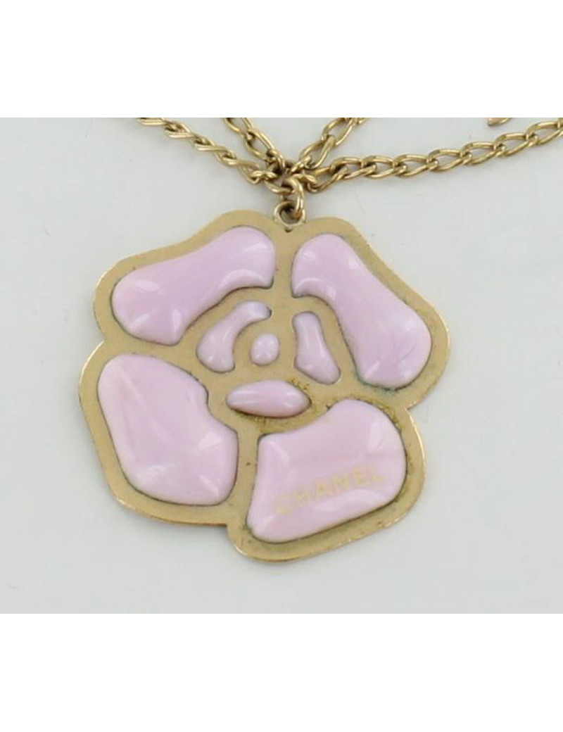 Collier camélia CHANEL rose