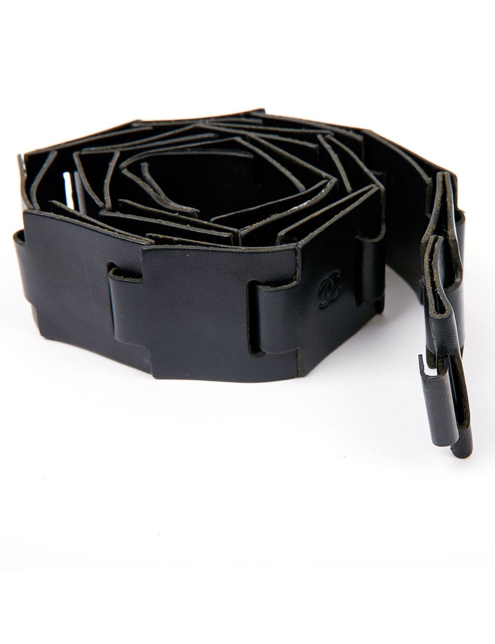 Ceinture CHANEL Vintage cuir noir