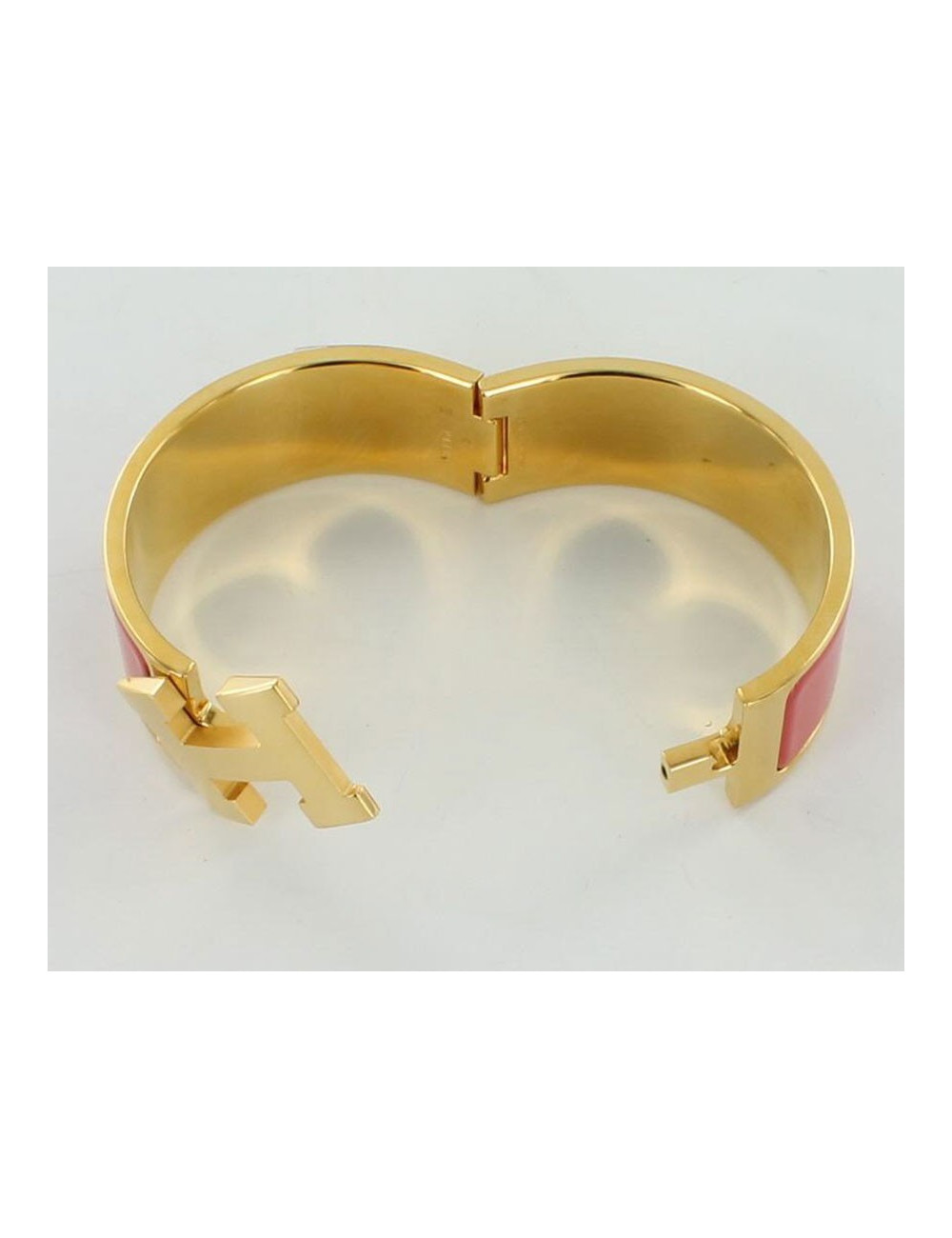 Bracelet H HERMES  émail corail