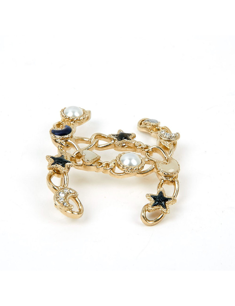 Broche CHANEL  cœur étoile lune